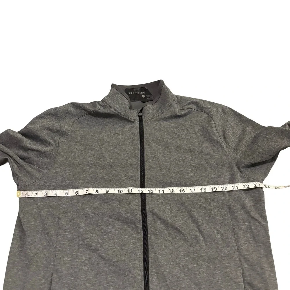 Greyson‎ Mens Full Zip Golf Jacket XL Heather Grey Old Overton Logo Performance